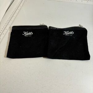 🛍️3/$30 Kiehl’s black zippered cosmetic travel pouch bag‎